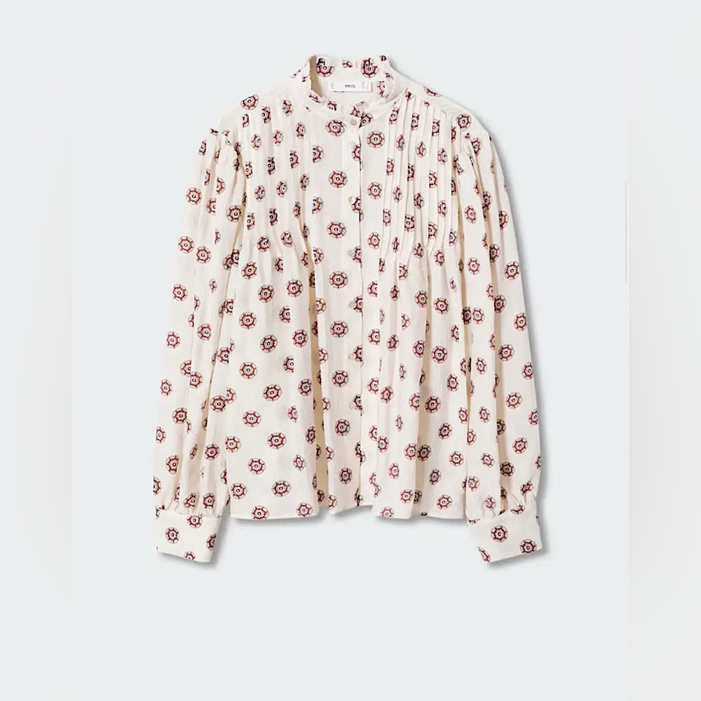Mango Geometric-Print Blouse